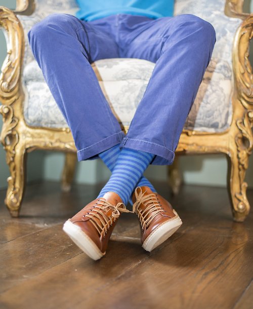 MrD London 香港經銷 MrD London 英倫紳士襪 – 經典橫紋 – 皇室藍