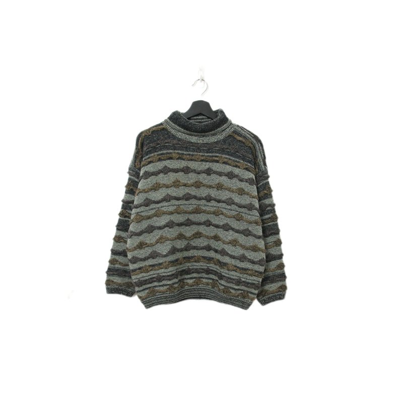 Back to Green-復古毛衣 高領半立體沼澤ws-36 vintage sweater - 女毛衣/針織衫 - 棉．麻 