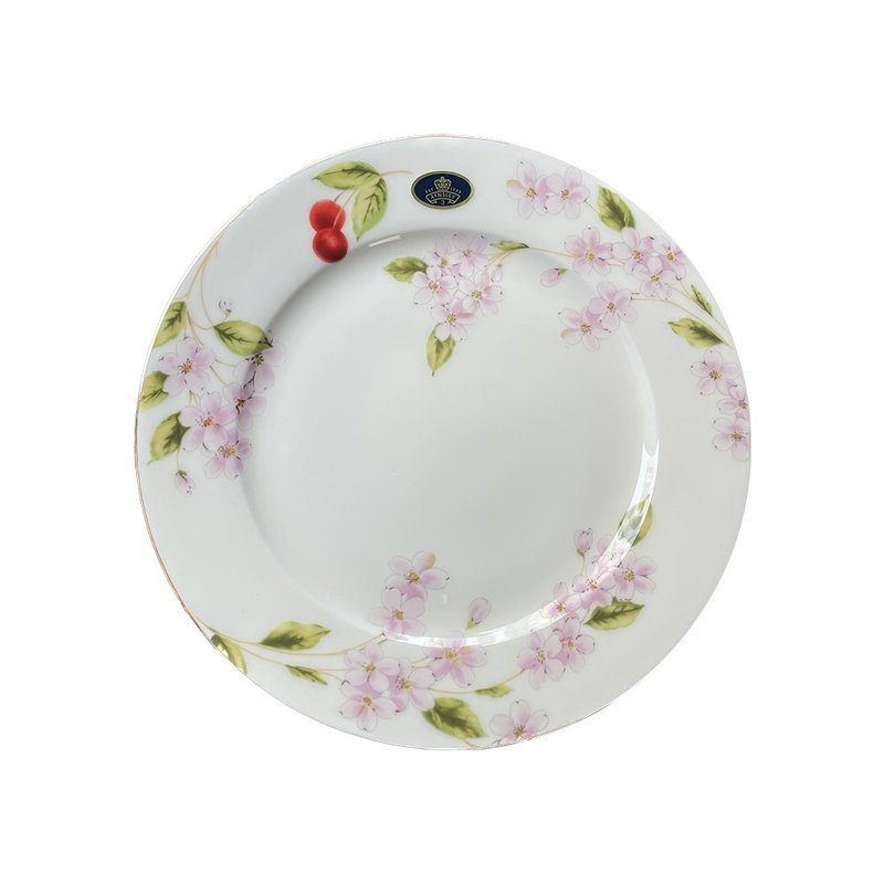 British Aynsley cherry blossom series bone china dinner plate 20cm - จานและถาด - เครื่องลายคราม สึชมพู