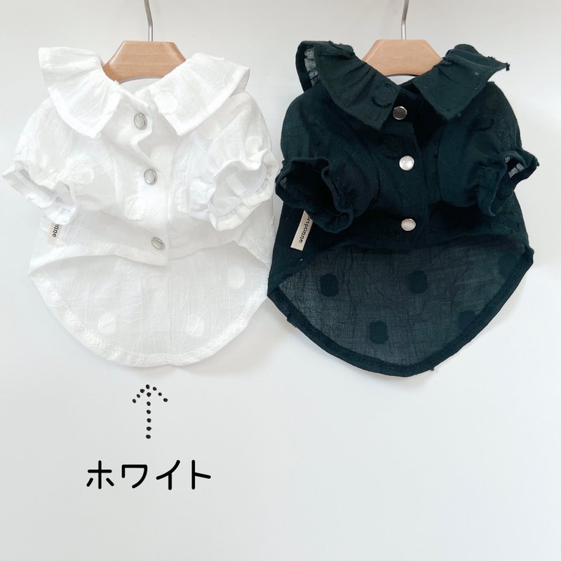 Dog Wear・Sheer dot blouse - White - Clothing & Accessories - Cotton & Hemp White