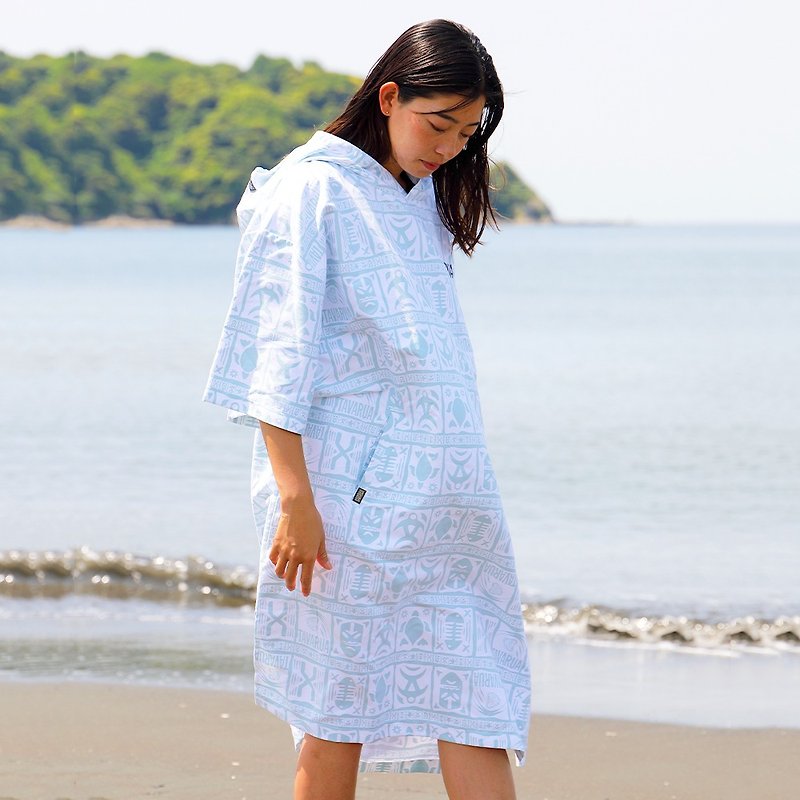 【TAVARUA】Quick-drying terry towel blue and sea white model - Fitness Accessories - Polyester 