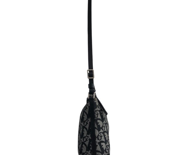 中古品ChristianDiorトロッター柄ジャガードバッグ、ポーチ、ブラック系 日本直送名牌中古包】Christian Dior トロッターショルダーバッグ