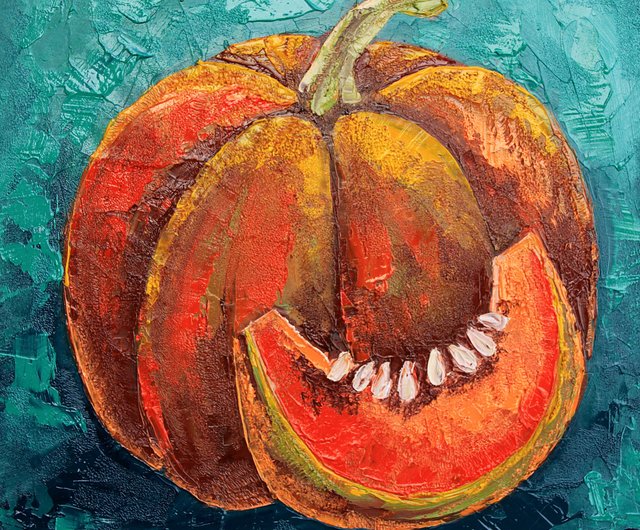 カボチャの油絵