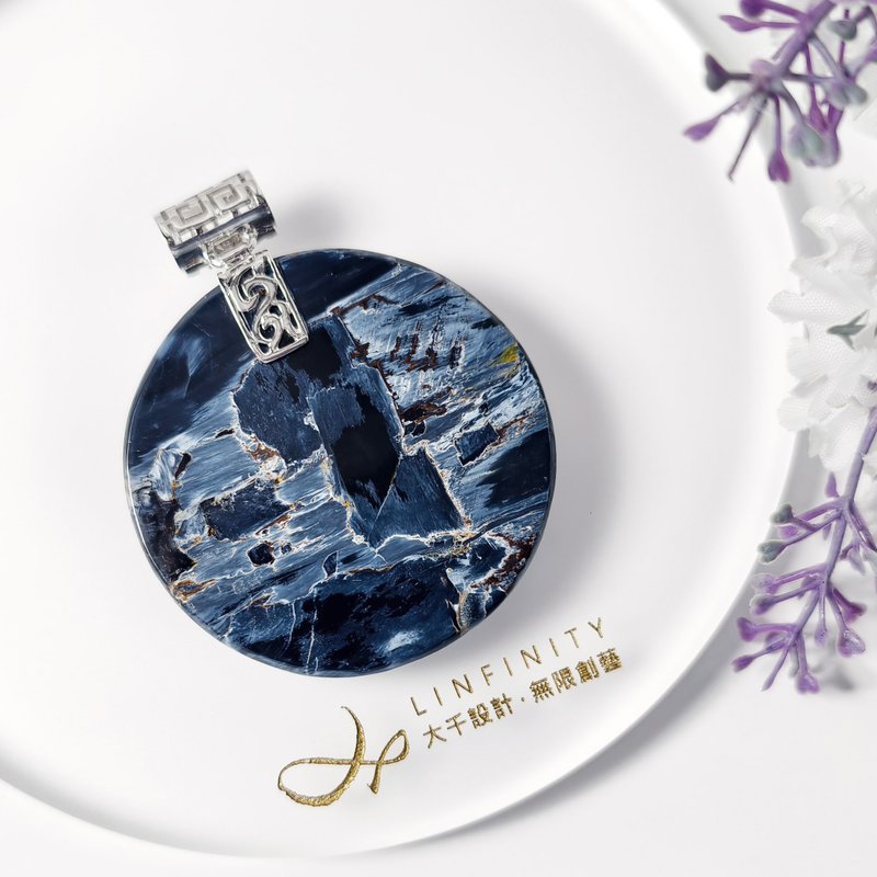 最高級 ブルーピーターサイト 円満 無飾牌 金運 コレクション 大粒宝石 FRPチェーン ネックレス ギフト - ネックレス - 宝石 ブルー