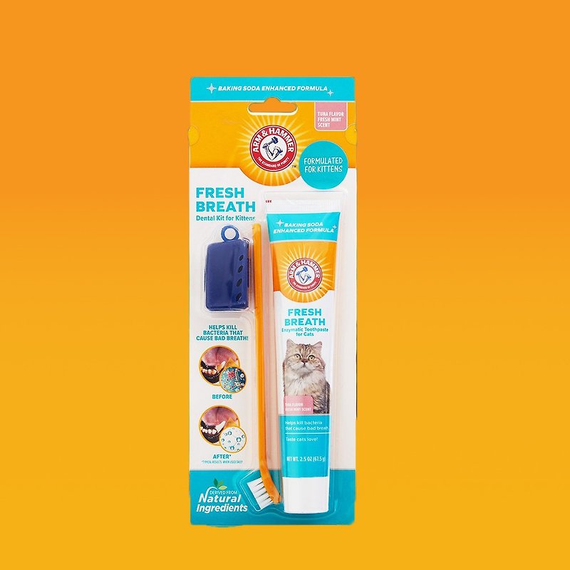[Arm & Hammer] Teeth cleaning training kit for pet cats - Cleaning & Grooming - Other Materials Orange
