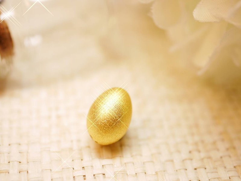 黃金9999-金雞蛋擺件-單顆-存金-贈送收納瓶 - 擺飾/家飾品 - 24k 金 金色