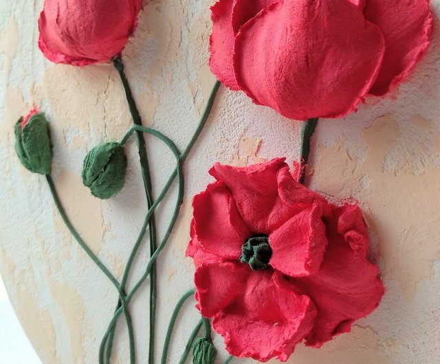 Round floral painting.