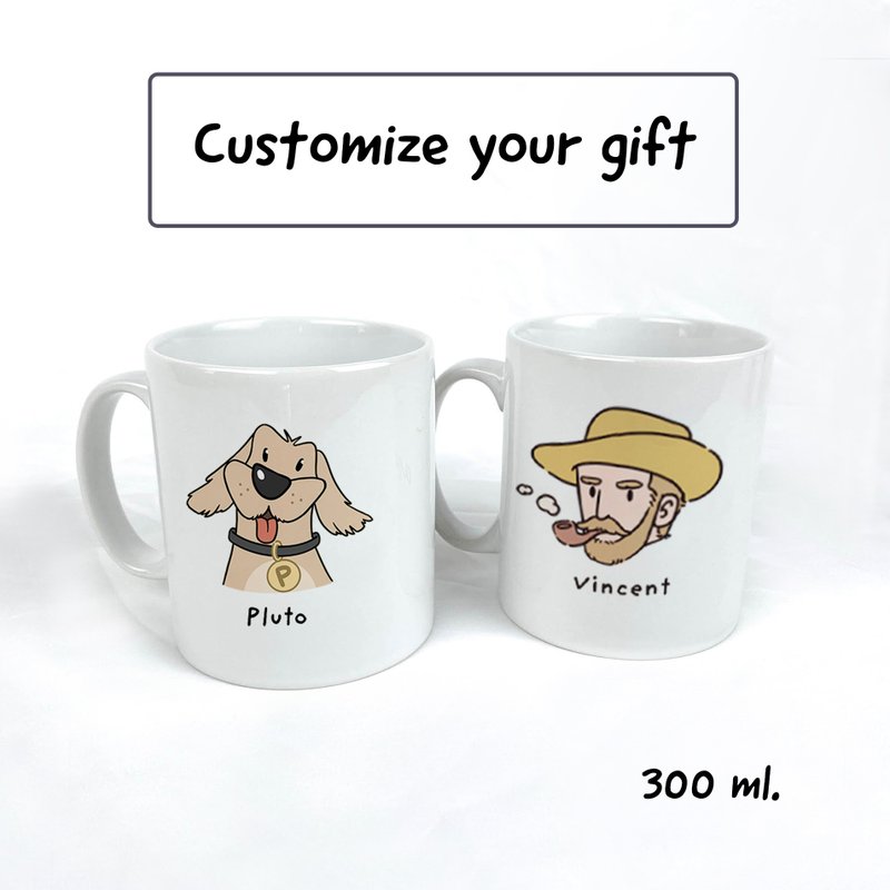 【ของขวัญสั่งทำพิเศษ】แก้วมัคดีไซน์รูปตามสั่ง  Customize mug Special gift - แก้ว - ดินเผา ขาว