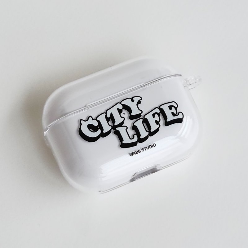 CIty Life Airpods/Buds Case - Headphones & Earbuds Storage - Plastic Transparent