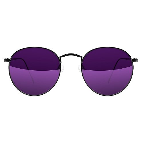 HEX Eyewear 墨鏡 | 太陽眼鏡 | 超輕量黑色圓框造型 | 義大利設計|金屬鏡框