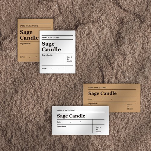 Kraft Paper Background Candle Labels