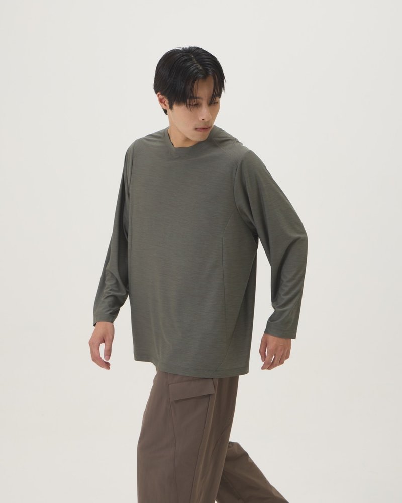輕量乾燥訓練Tshirt (灰綠) - 男 T 恤 - 聚酯纖維 綠色