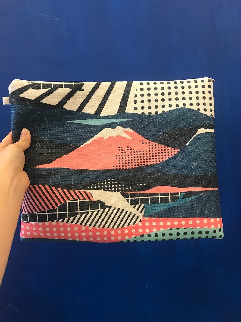 富士山客製電腦包 - 電腦袋 - 棉．麻 