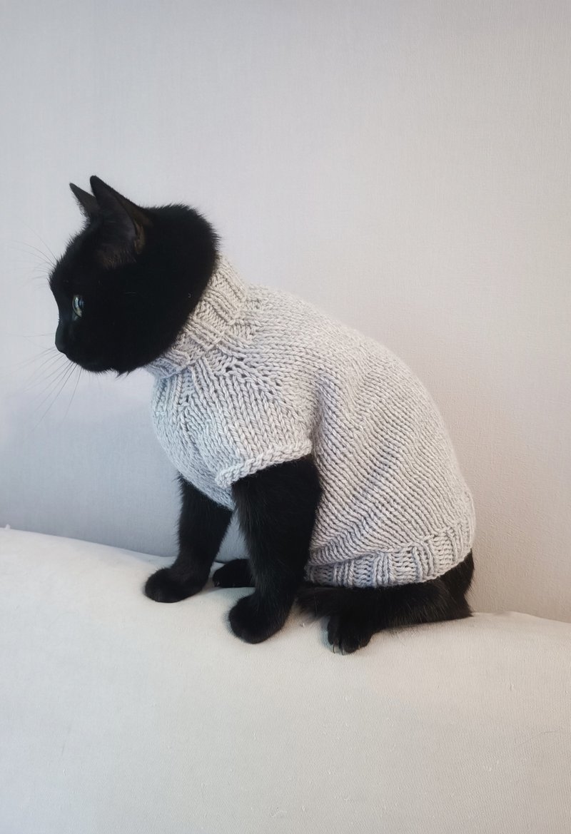 Cat sweaters Basic cat jumper Sweaters for pets Sphynx cats sweaters - Clothing & Accessories - Wool 