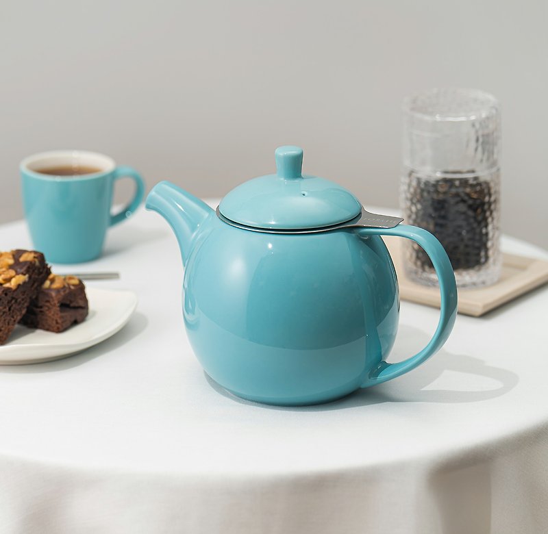 【節日送禮】美國FORLIFE圓潤茶壺-湖水藍 - 茶具/茶杯 - 瓷 藍色