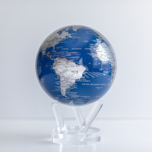 MOVA Globes 光能地球儀 官方旗艦店 MOVA光能地球儀 古典銀藍地圖 Blue and Silver居家擺設 送禮