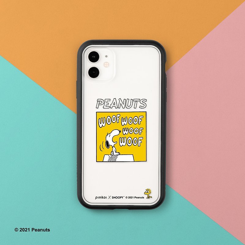 獨家-Pinkoi x Peanuts Mod NX邊框背蓋兩用手機殼-Woof Woof - 手機配件 - 塑膠 多色