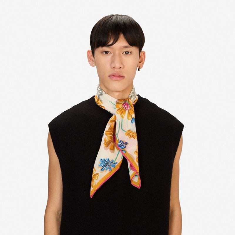 【INOUI EDITIONS】TOUTOU 羊毛方巾70 - 白 - 圍巾/披肩 - 羊毛 白色