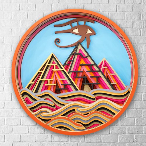 LeVanilleShop 用於雷射 Cricut 和 CNC 切割的金字塔多層 3D SVG DXF 檔案