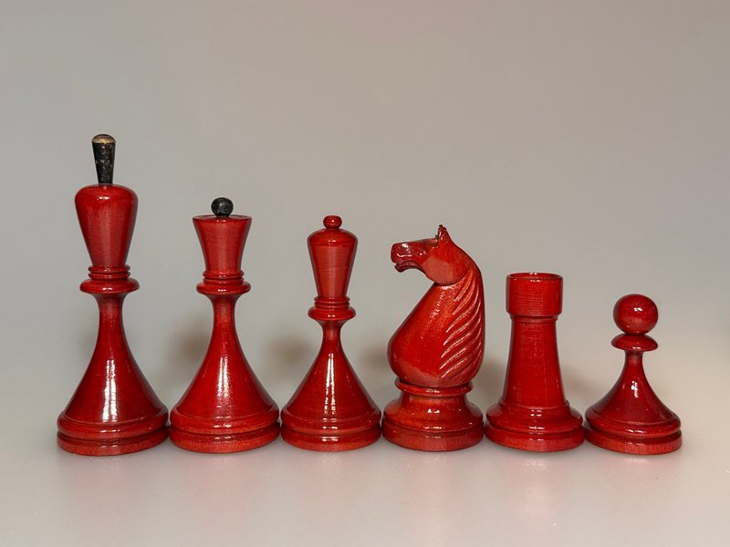 BFII chess set, Botvinnik - Flohr II, early vers. 1930s - 桌遊/卡牌 - 木頭 