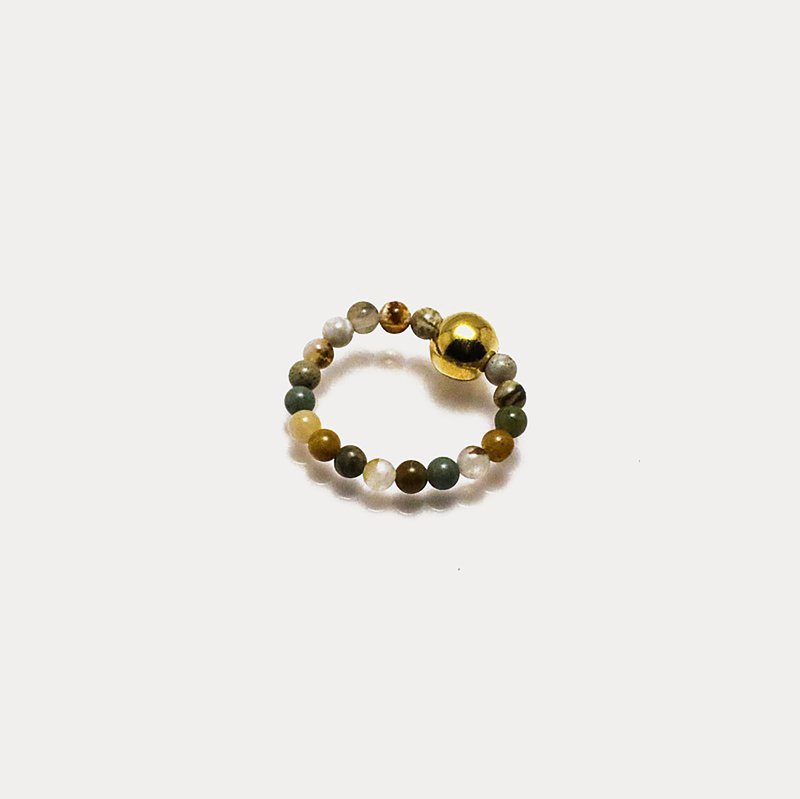 Healing Elixir | Brass Coral Stone Ring - General Rings - Semi-Precious Stones Gold