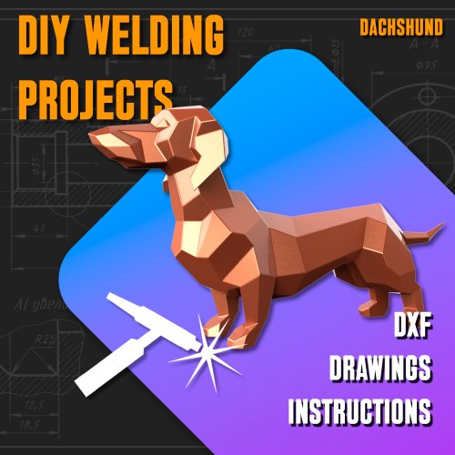 DIY Welding Projects Welding Project Plans Drawings Dachshund (DXF, PDF)
