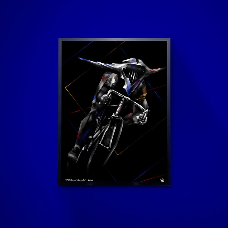 Bike Knight - Lance - Art Print/掛畫/限量 - 海報/掛畫/掛布 - 紙 藍色