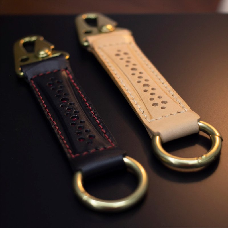 Key chain - embossed (can be hot stamped / not hot stamped) - Keychains - Genuine Leather Black