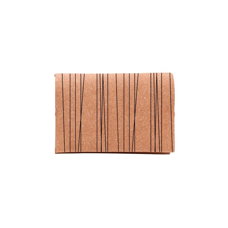 Coin case with card-holder【Brown x Black Stripe Pattern】 - Other - Genuine Leather Brown