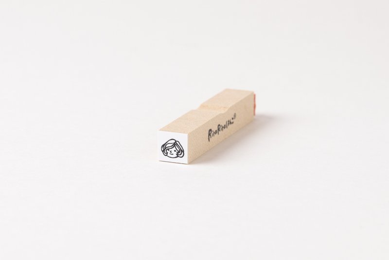 Mini Mini*Maron-chan face only [10mm square]*Rubber stamp*R364 - ตราปั๊ม/สแตมป์/หมึก - ไม้ 