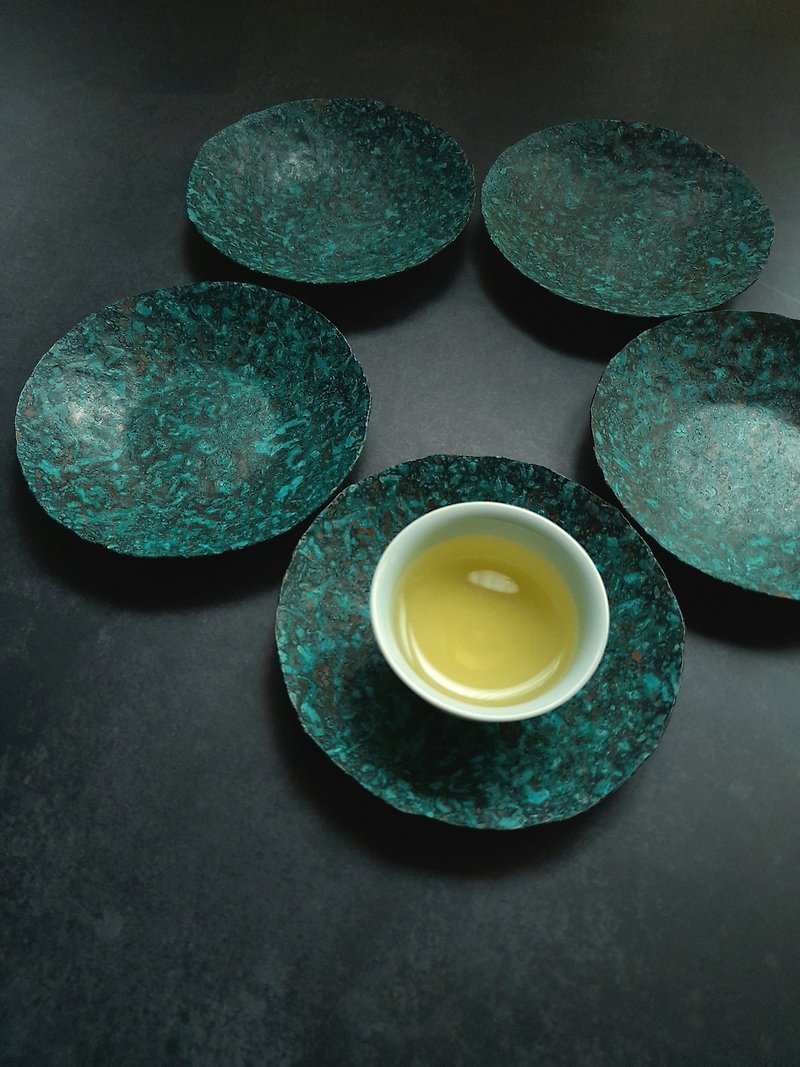 The Beauty of Wabi-Sabi-Handmade Cup Holder Set-Five Into [Daiyu] - ถ้วย - ทองแดงทองเหลือง หลากหลายสี
