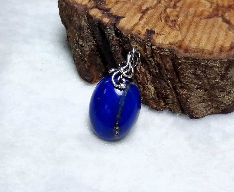 Afghan lapis lazy silver wrapped around the fall - Necklaces - Paper Blue
