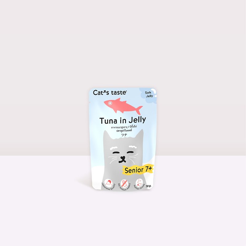 Cat's Taste Senior 7+ Tuna Jelly Cat Food - Dry/Canned/Fresh Food - Fresh Ingredients 
