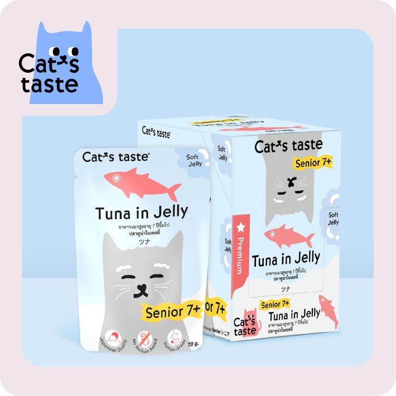 Cat's Taste Senior 7+ Tuna Jelly Cat Food - อาหารแห้งและอาหารกระป๋อง - อาหารสด 