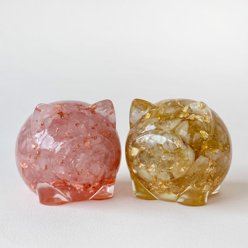水晶 發財豬 L號 | 生日禮物 招財擺飾 | 黃水晶 粉水晶 黑曜石 - 擺飾/家飾品 - 水晶 多色