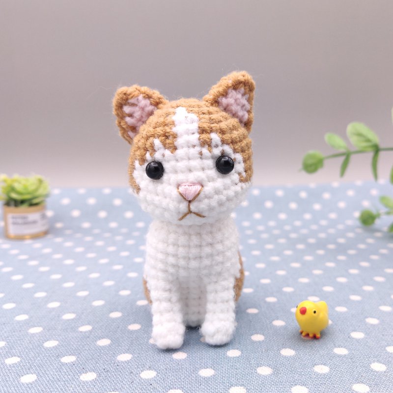 [Ready stock] Little orange and white cat handmade crochet doll - Stuffed Dolls & Figurines - Other Man-Made Fibers Orange