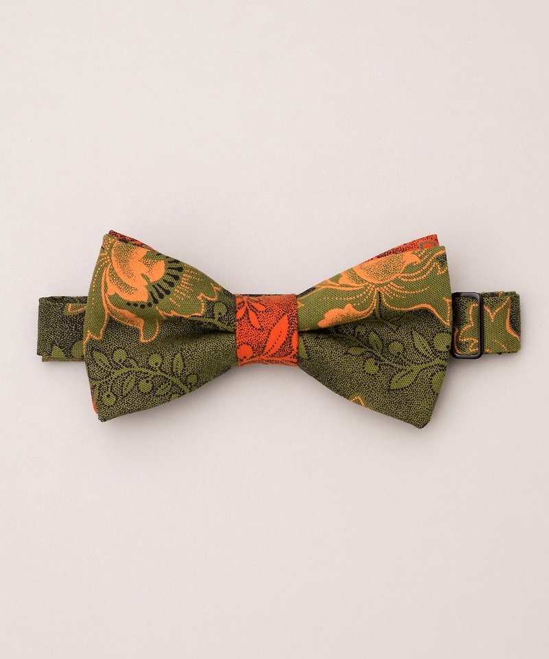 MIX FLOWER BOW TIE - 領帶/領帶夾 - 棉．麻 綠色