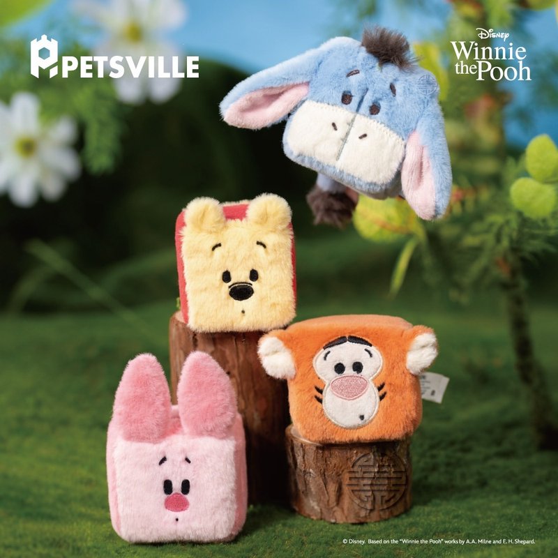 【預購優惠中】PETSVILLE&迪士尼_小熊維尼響紙魔方寵物玩具 - 貓/狗玩具 - 聚酯纖維 黃色