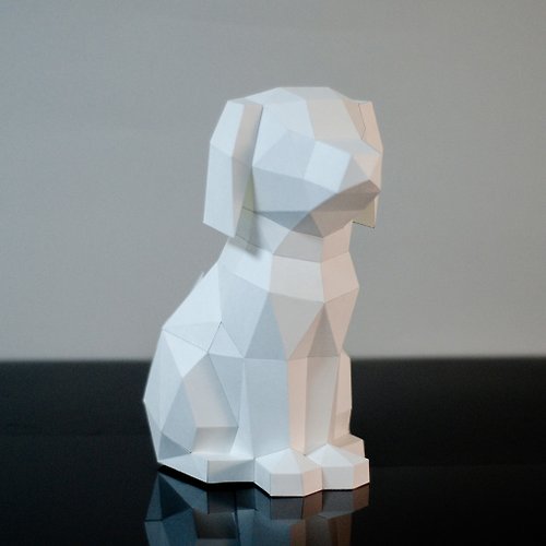 問創 Ask Creative DIY手作3D紙模型擺飾 狗狗系列 -坐挺挺的拉布拉多 (4色可選)