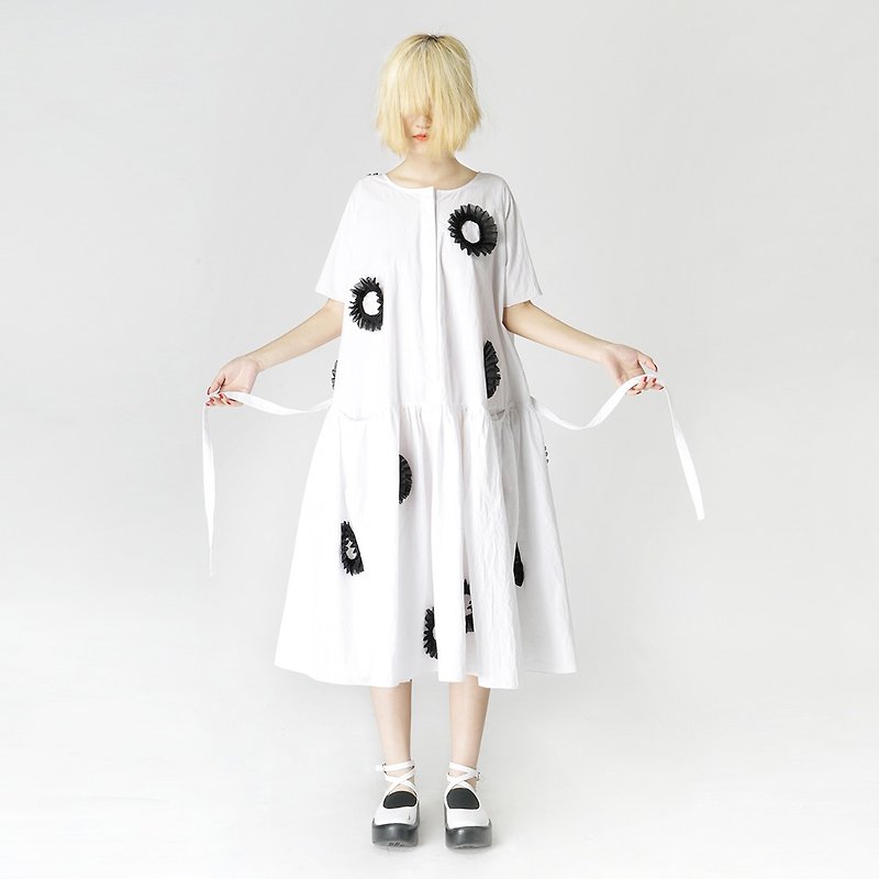 Friesian elegant simplicity DRESS Dress - imakokoni - One Piece Dresses - Cotton & Hemp White