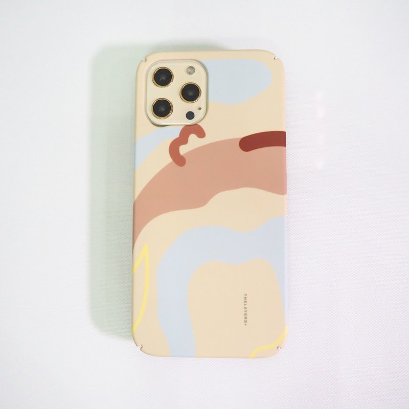新品萬歲 | 法式浪漫抽象卡其大地圖案 Phone case 原創手機殼 - 手機殼/手機套 - 塑膠 粉紅色