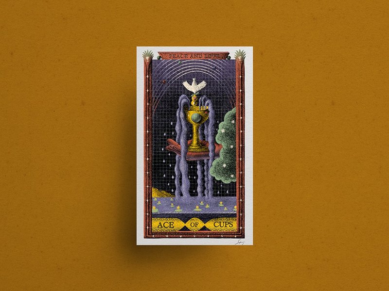 Sophia Ji 微噴畫作 | 塔羅系列 | 聖杯一 - 海報/掛畫/掛布 - 紙 黑色