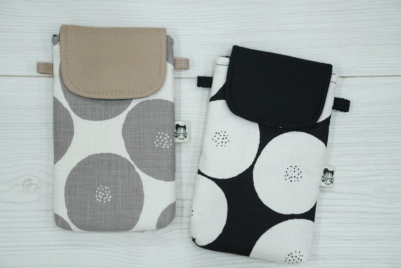 Dual-purpose large mobile phone bag red bean bread gray/black/yellow/purple - Coin Purses - Cotton & Hemp Gray