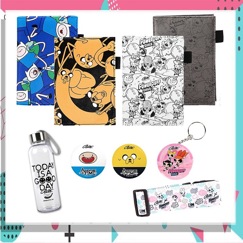 [Exchange Gift Group] Adventure Live Treasure & Flying Little Policewoman Leather Notebook x Small Object (four-piece group) - Notebooks & Journals - Waterproof Material 
