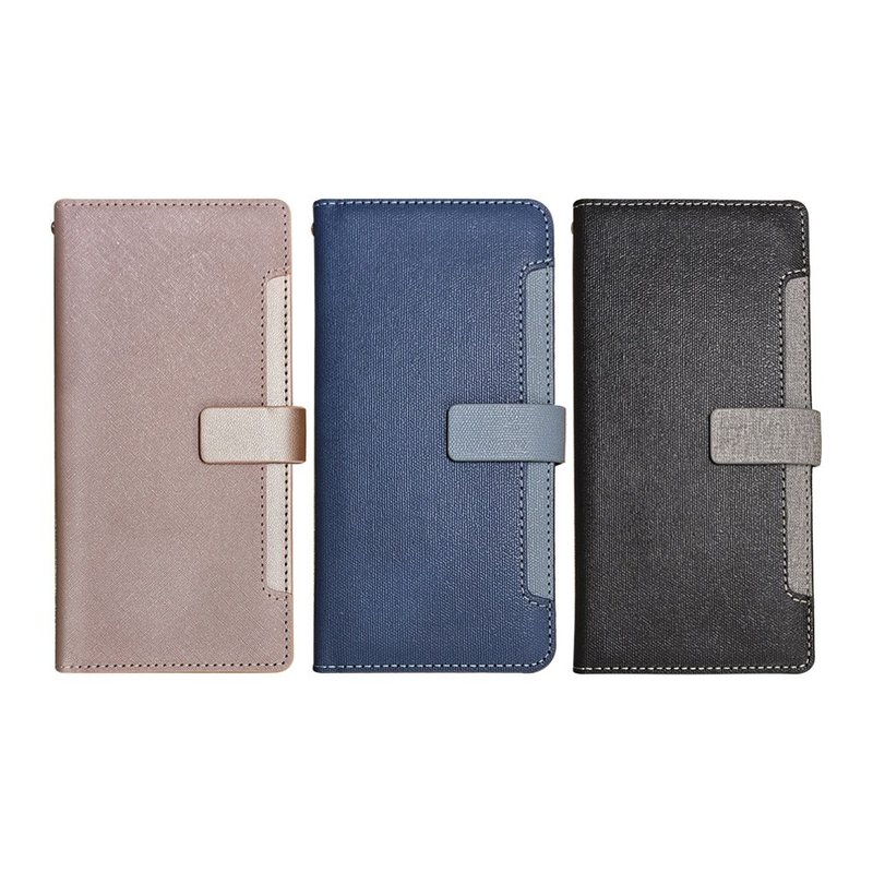 CASE SHOP Samsung S25/S25+/S25 Ultra 前收納側掀皮套-粉/藍/黑 - 手機殼/手機套 - 人造皮革 