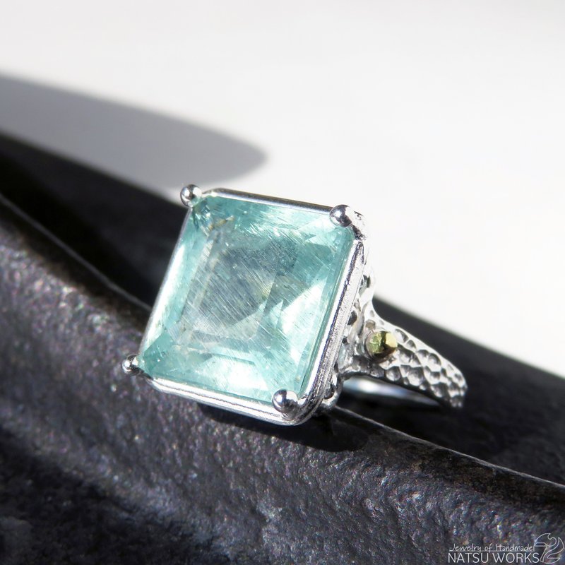 Moss Aquamarine Ring - แหวนทั่วไป - เครื่องเพชรพลอย สีน้ำเงิน