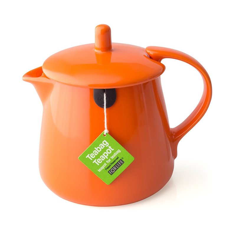 【節日送禮】美國FORLIFE茶包壺-紅蘿蔔橘 (茶包茶壺) - 茶壺/茶杯/茶具 - 瓷 橘色