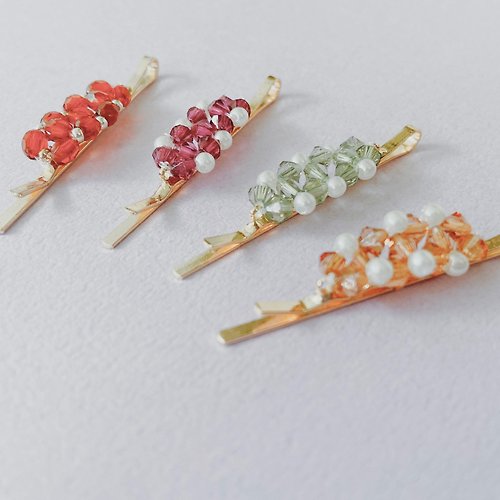 手作りビーズ織りヘアピンヘアアクセサリー - ショップ sep. beads