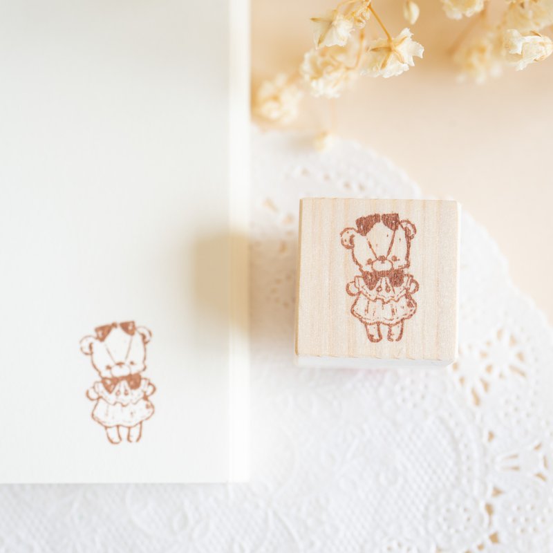 Mini Teddy Bear No.1 - Rubber Stamp - Stamps & Stamp Pads - Rubber Brown