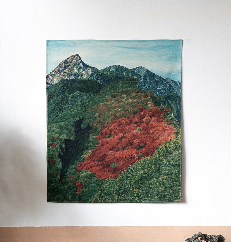 Taiwan Mountain Hanging Cloth - Brought by Yuanzui 70 x 83 cm - Posters - Cotton & Hemp Red